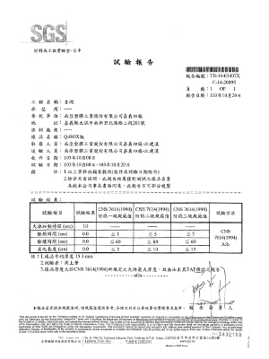 SGS CNS 7614防焰一級檢測